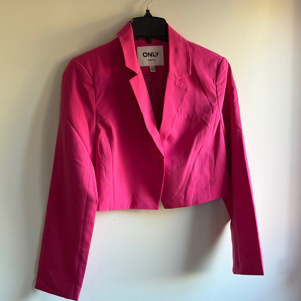 ONLY Women's Bold Pink Suit Jacket